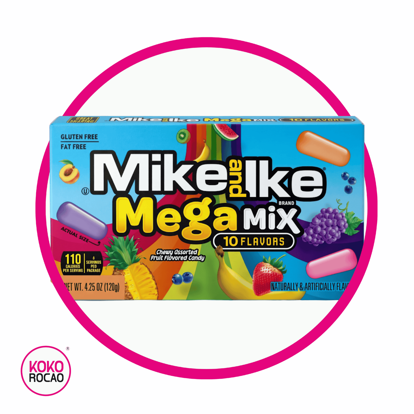 Caja de Mike And Ike Mega Mix 10 Sabores Assorted 120 g