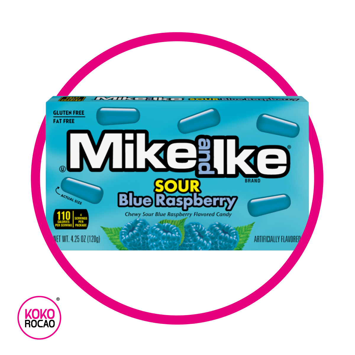 Caja de Mike And Ike Sour Blue Raspberry 120 g