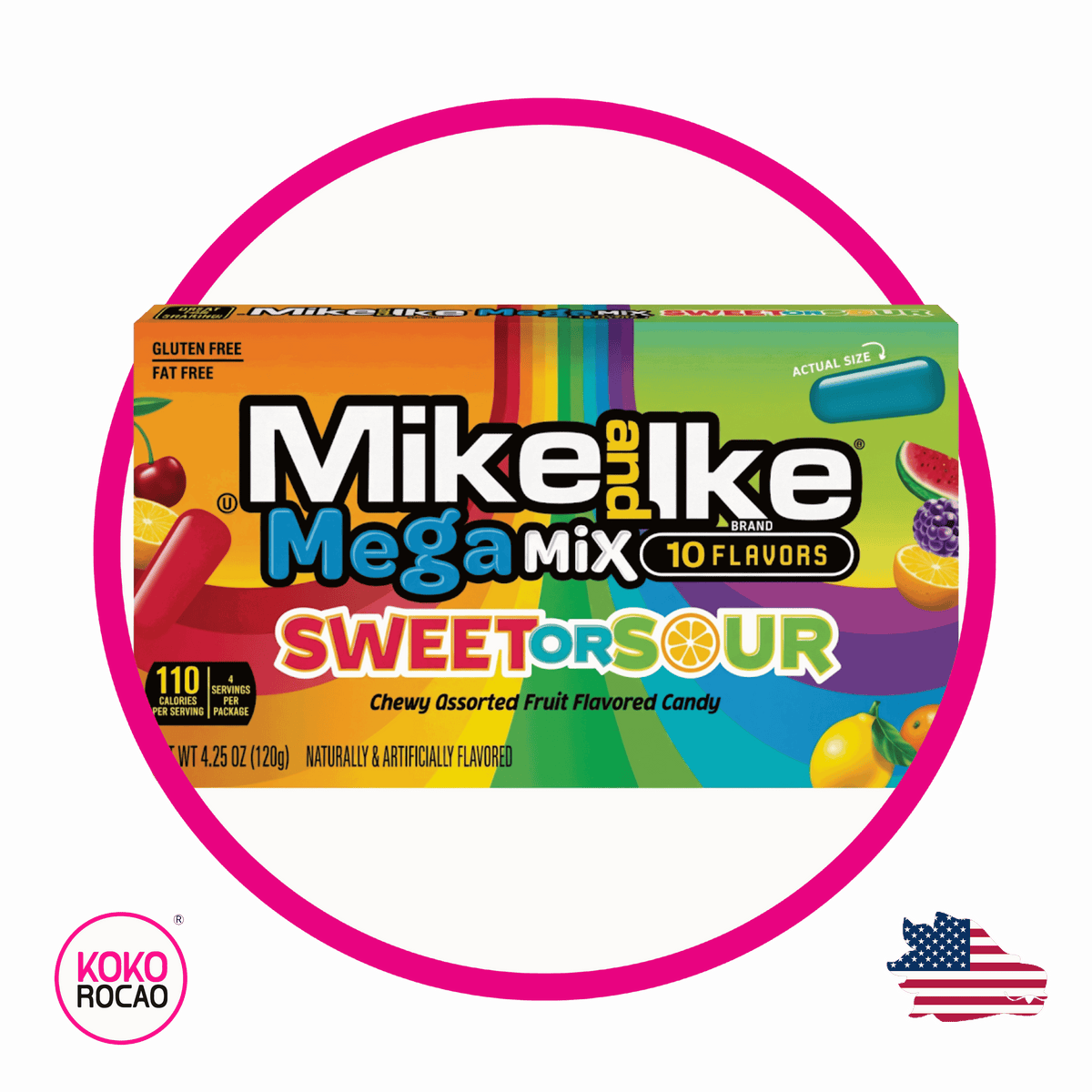 Caja de Mike And Ike Mega Mix 10 Falvors 120 g