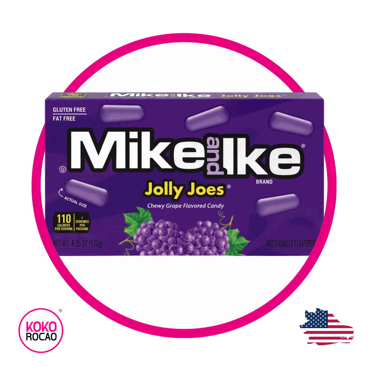 Caja de Mike And Ike Sour Jolly Joes 120 g