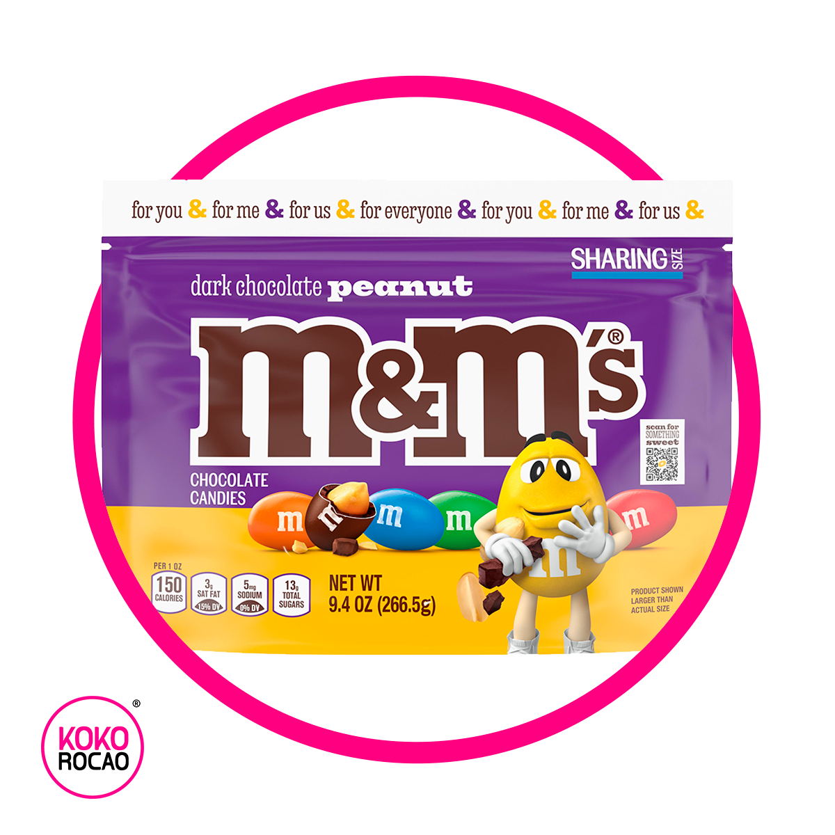 Bolsa de M&M's Dark Peanut 266.5 g