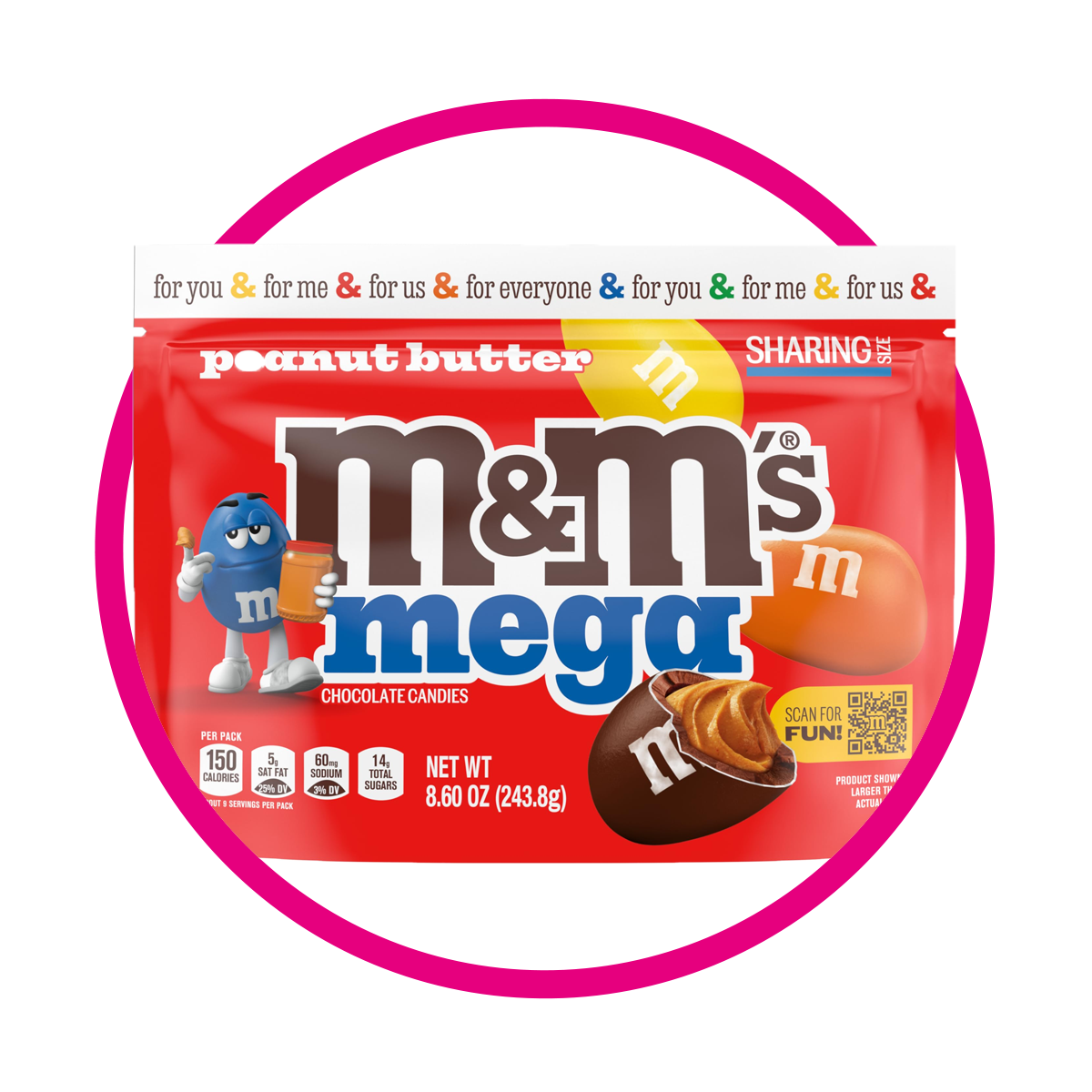 Bolsa de M&M's Mega Peanut Butter 243.8 g