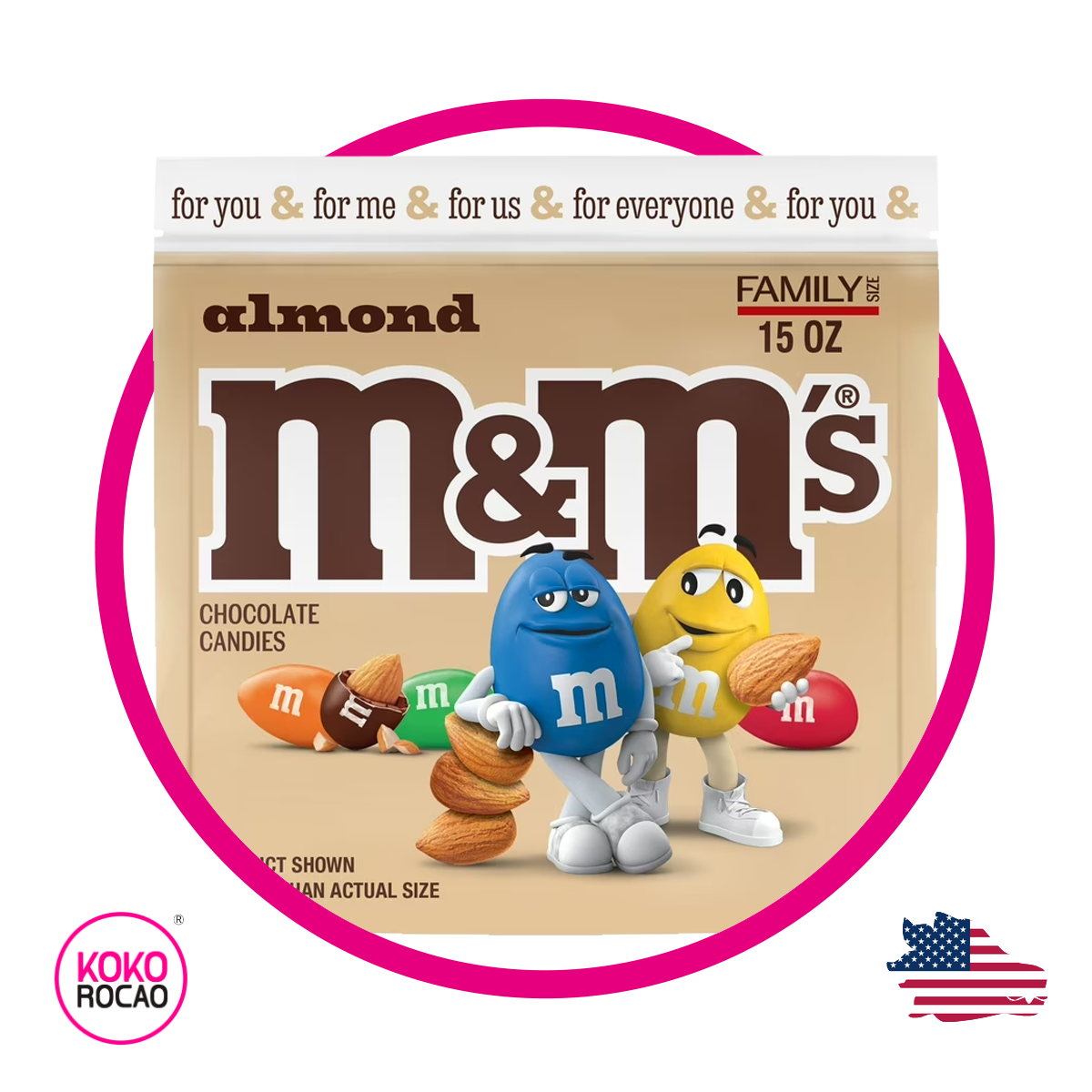 Bolsa de M&M's Almond Family Size 425.3 g