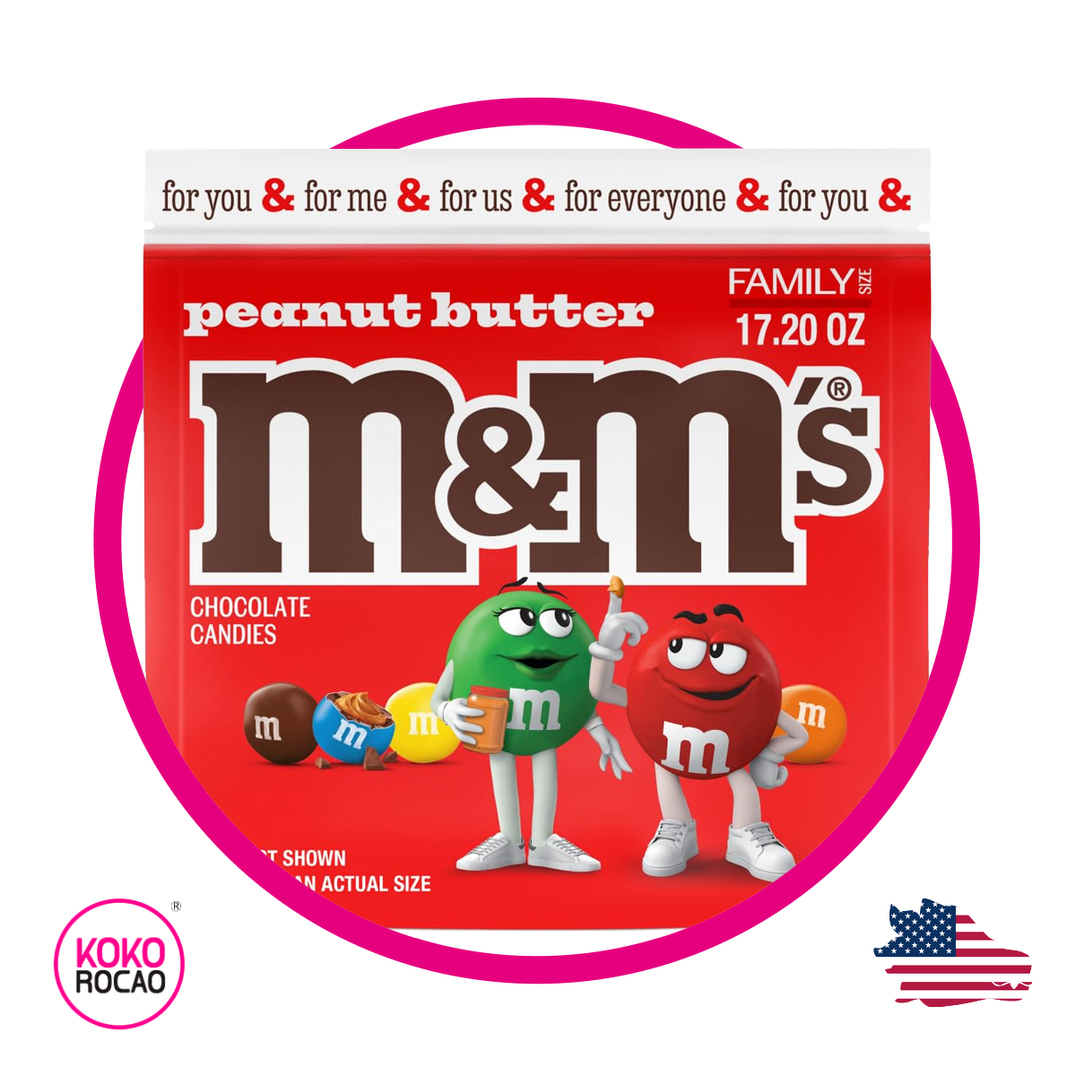 Bolsa de M&M's Peanut Butter Family Size 425.3 g