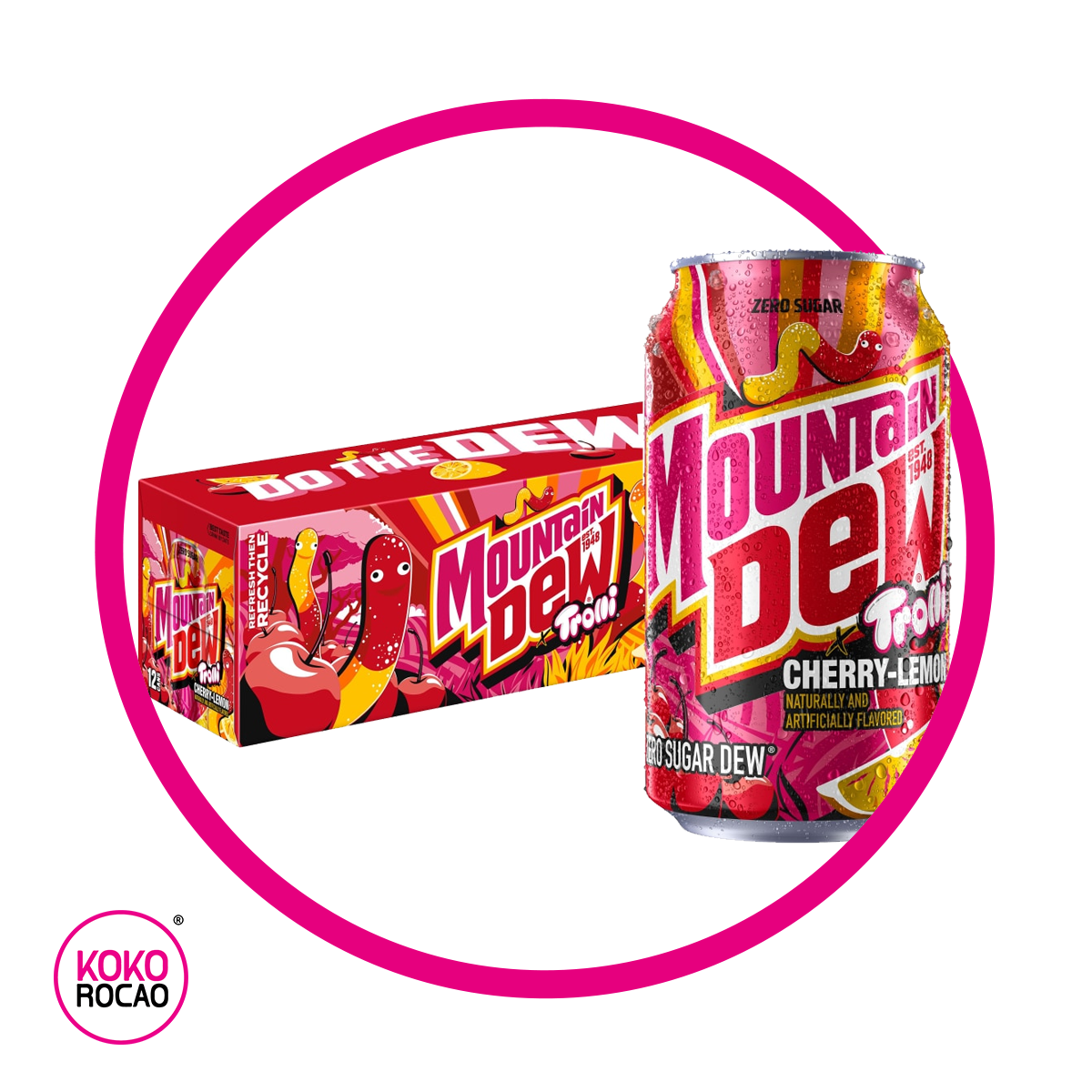 Caja de Mountain Dew Trolli Cherry-Lemon 355 ml Bundle