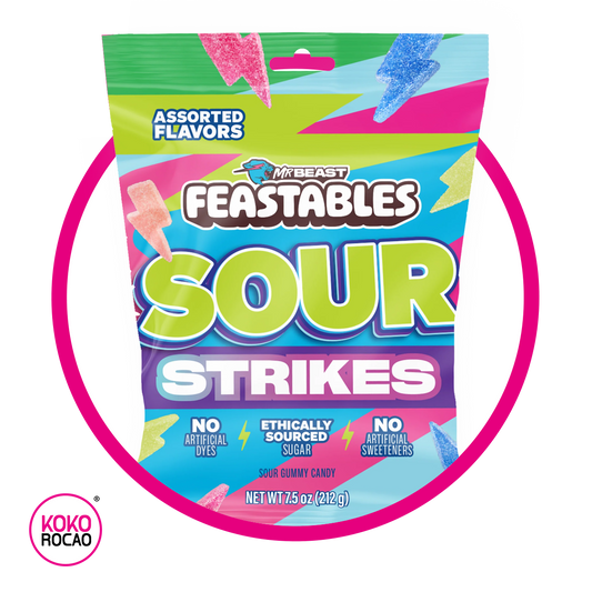 Bolsa de Mr Beast Feastables Sour Strikes Assorted 212 g