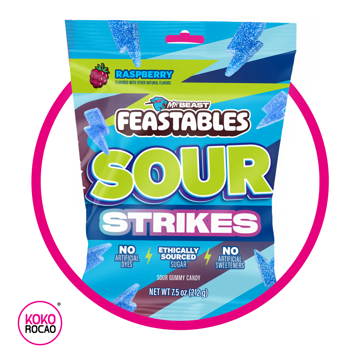 Bolsa de Mr Beast Feastables Sour Strikes 212 g
