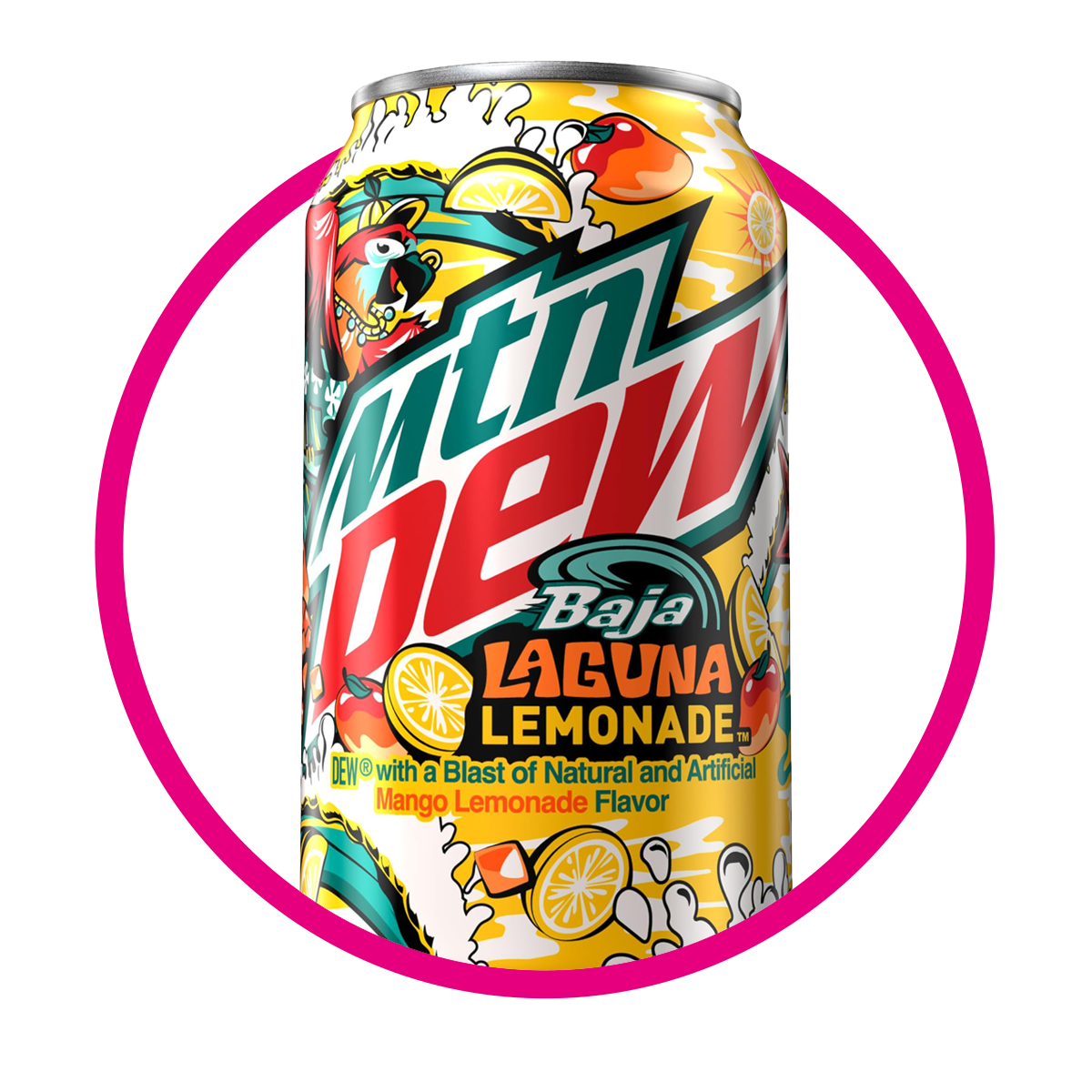 Lata de MTN Dew Baja Blast Laguna Lemonade 355 ml
