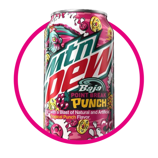 Lata de MTN Dew Baja Blast Point Break Punch 355 ml