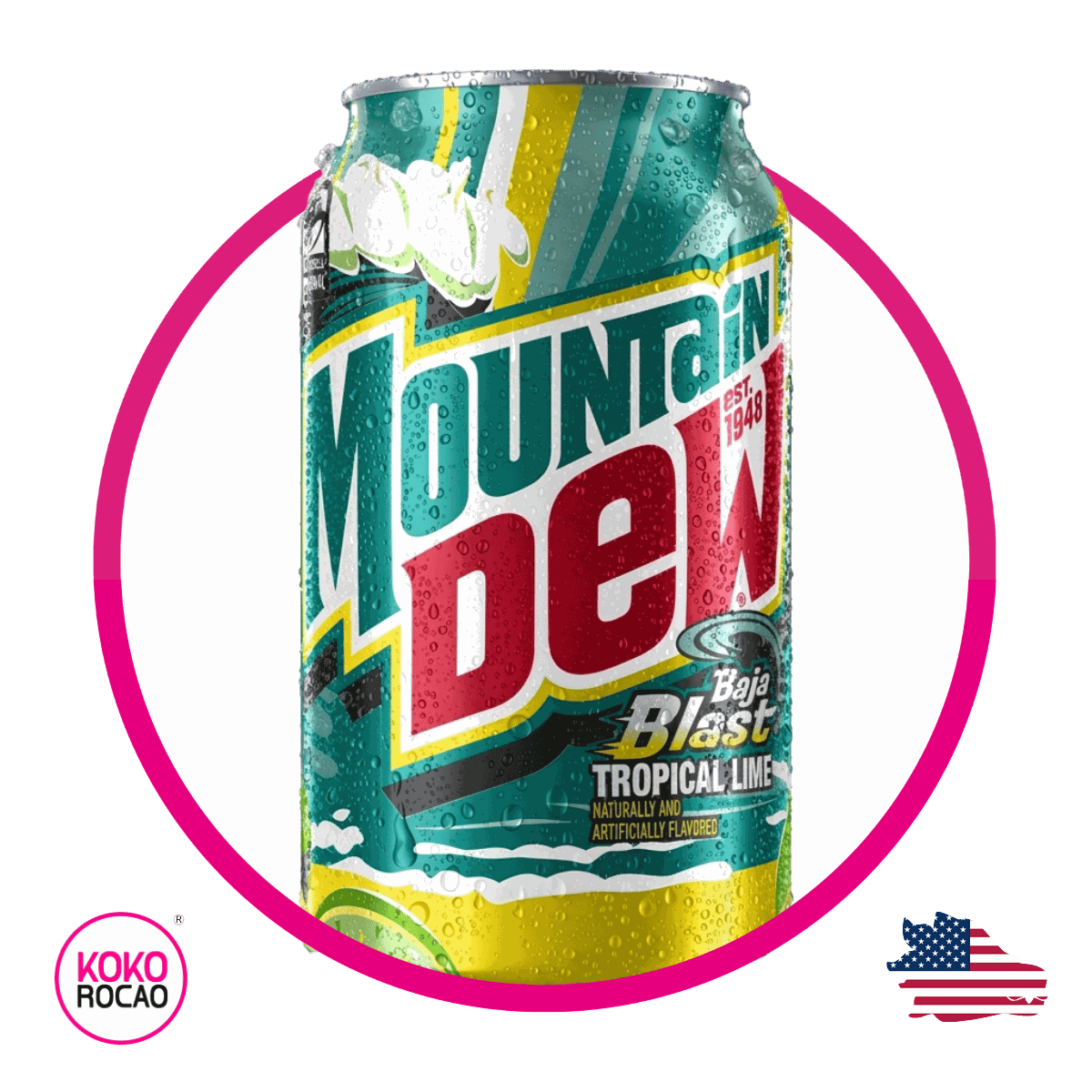 Lata de MTN Dew Baja Blast 355 ml