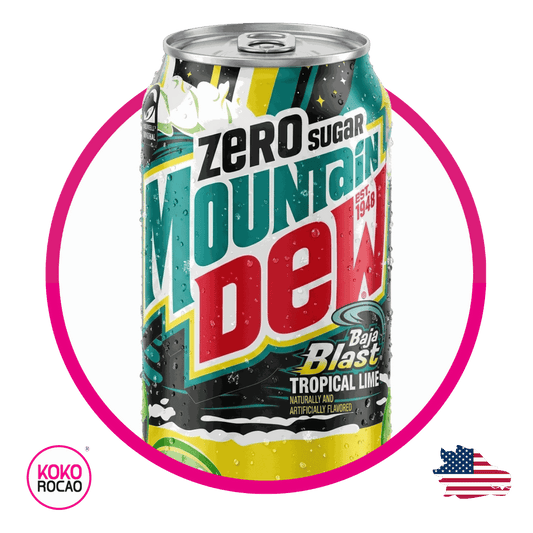 Lata de MTN Dew Baja Blast Zero Sugar 355 ml