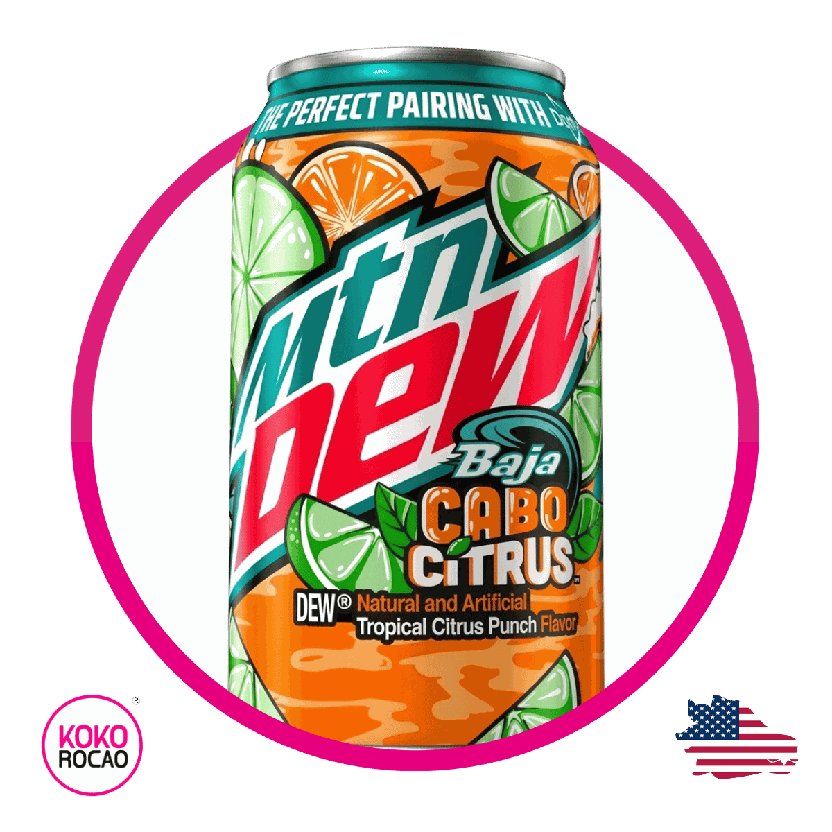 Lata de MTN Dew Baja Cabo Citrus 355 ml