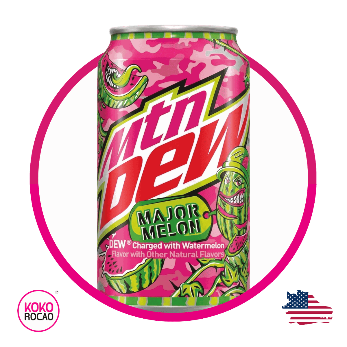 Lata de MTN Dew Major Melon 355 ml