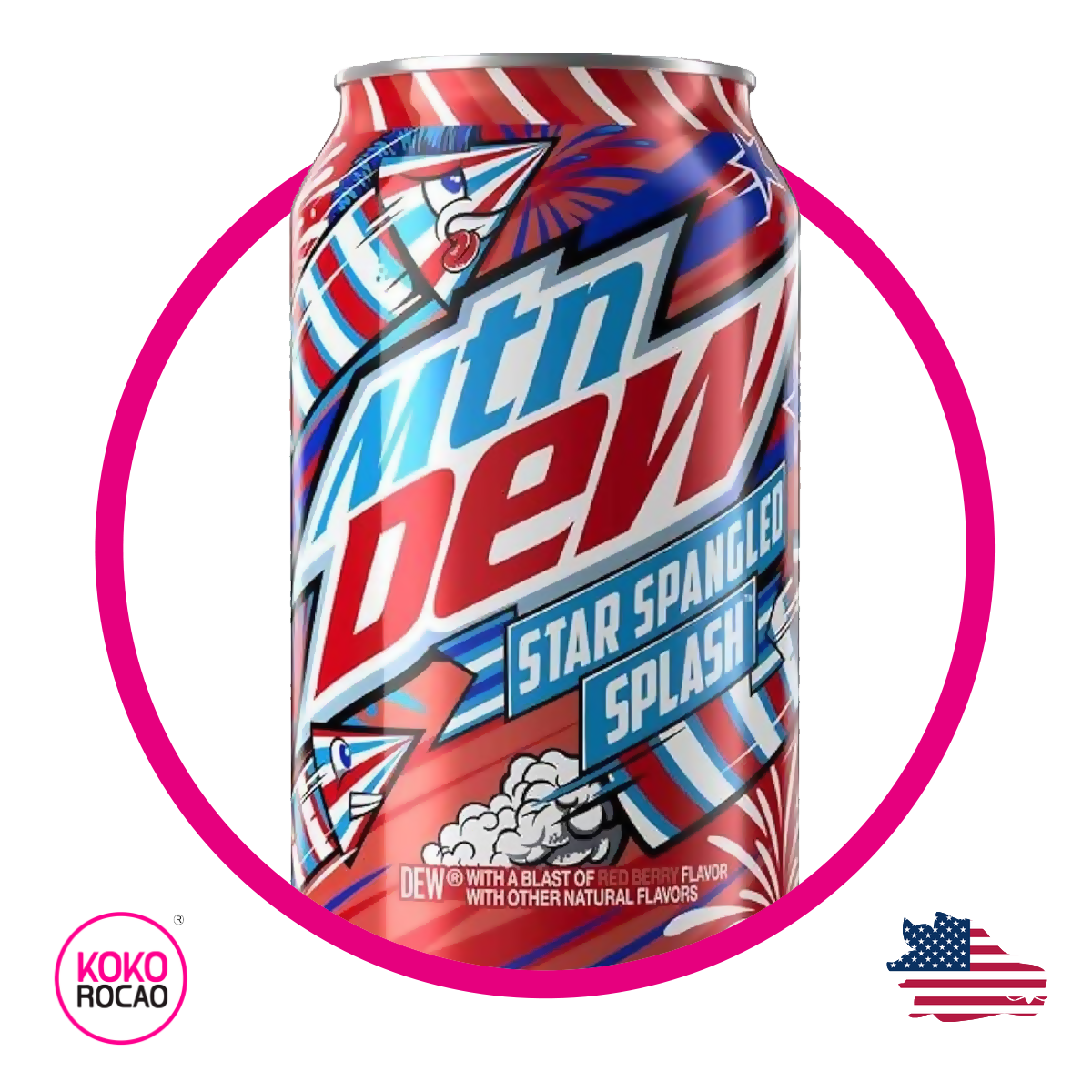 Lata de MTN Dew Star Spangled Splash 355 ml