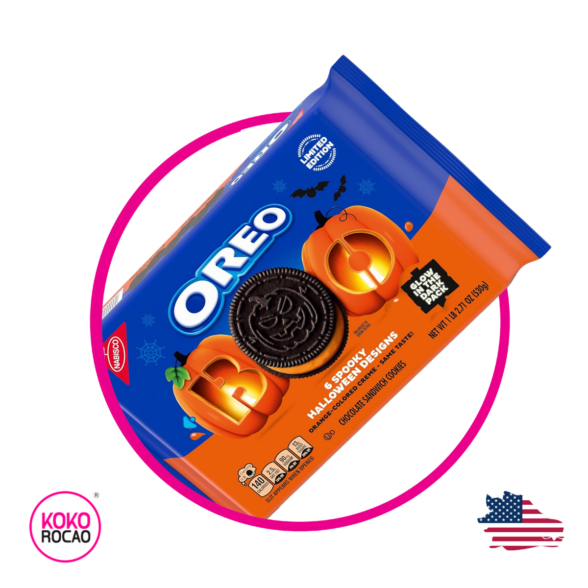 Caja de Nabisco Oreo Boo Spooky Halloween 530 g