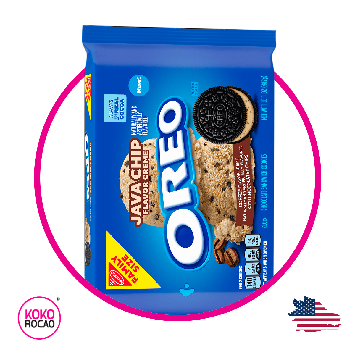 Bolsa de Nabisco Oreo Java Chip 482 g