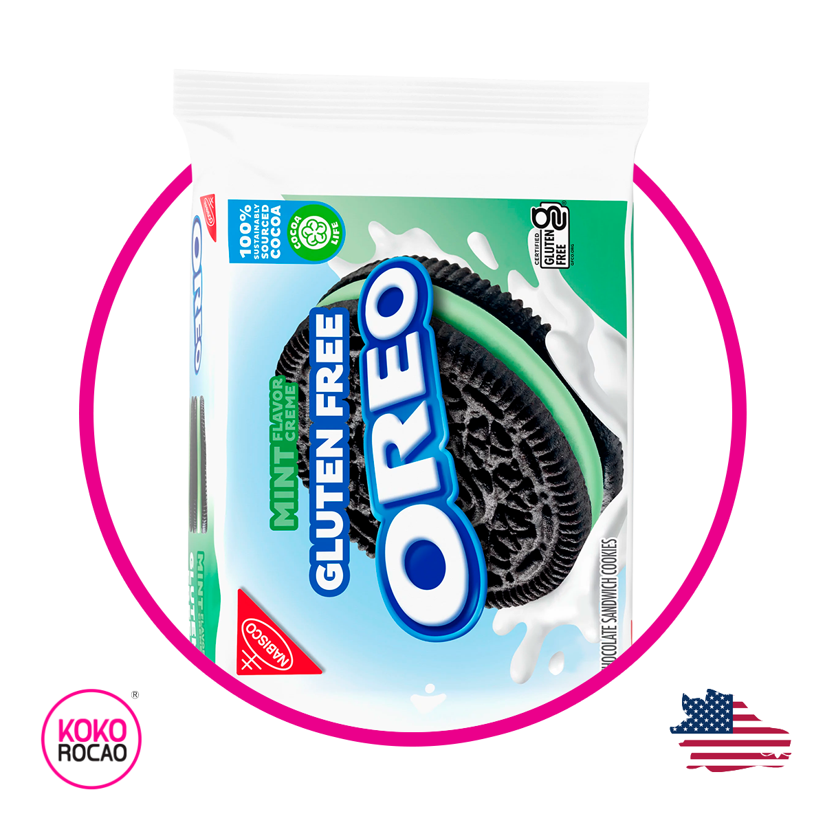 Bolsa de Nabisco Oreo Mint Gluten Free 353 g