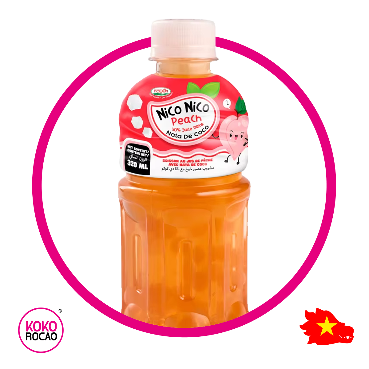 Botella de Nawon Nico Nico Peach 320 ml