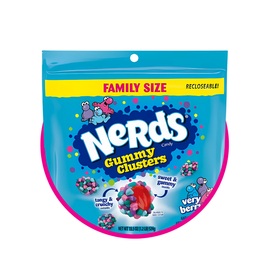 Bolsa de Nerds Clsuters Very Berry 524 g