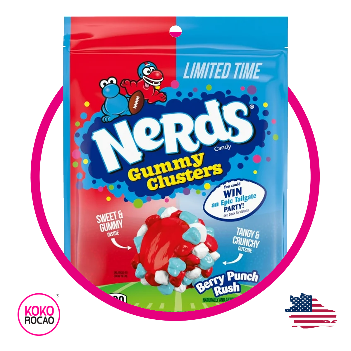 Bolsa de Nerds Clusters Berry Punch Rush 227 g