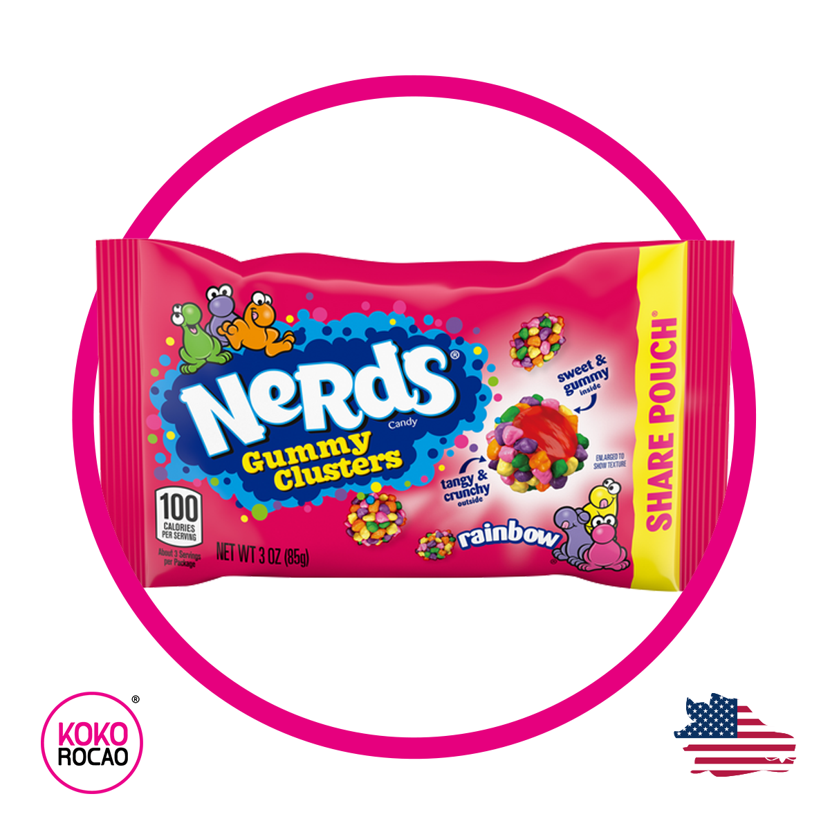 Bolsa de Nerds Clusters Rainbow 85 g