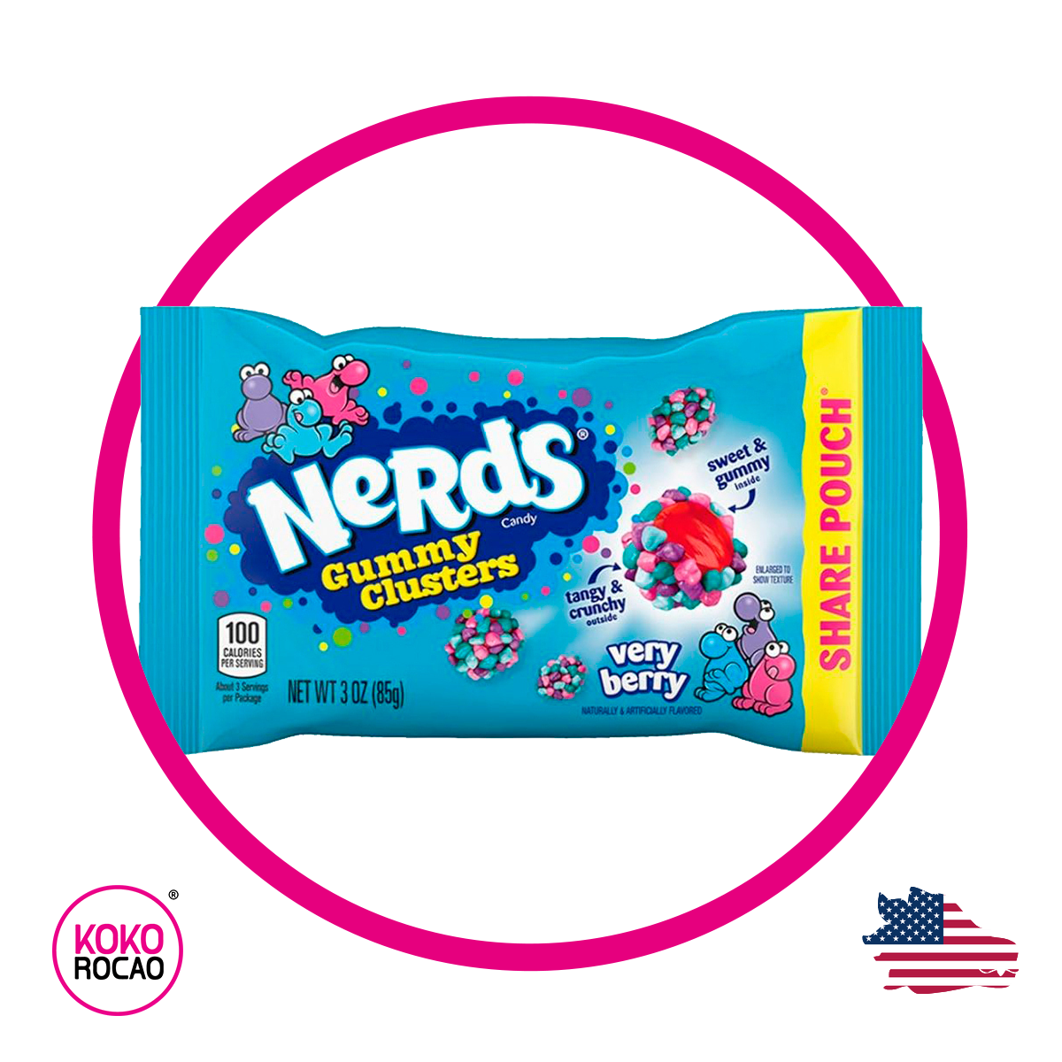 Bolsita de Nerds Clusters Very Berry 85 g