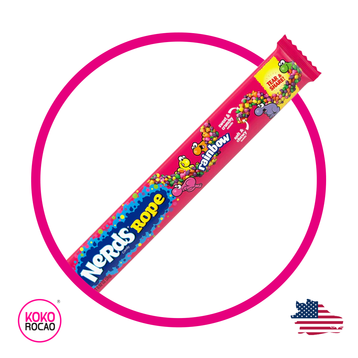 Nerds Rope Rainbow 26 g