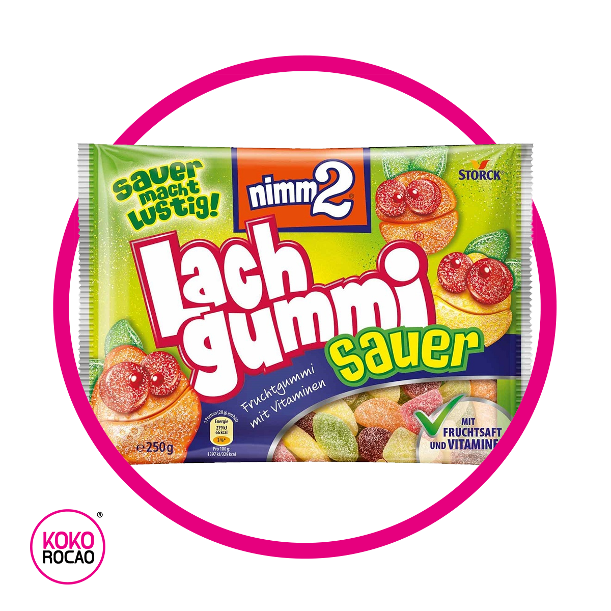 Bolsa de NIMM2 Lanch Gummi Sour 250 g