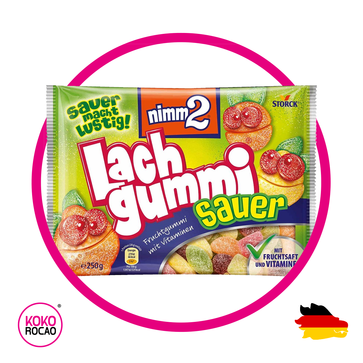 Bolsa de NIMM2 Lanch Gummi Sour 250 g