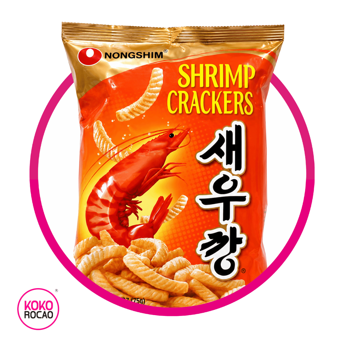 Bolsa de Nong Shim Shrimp Crackers Original 75 g