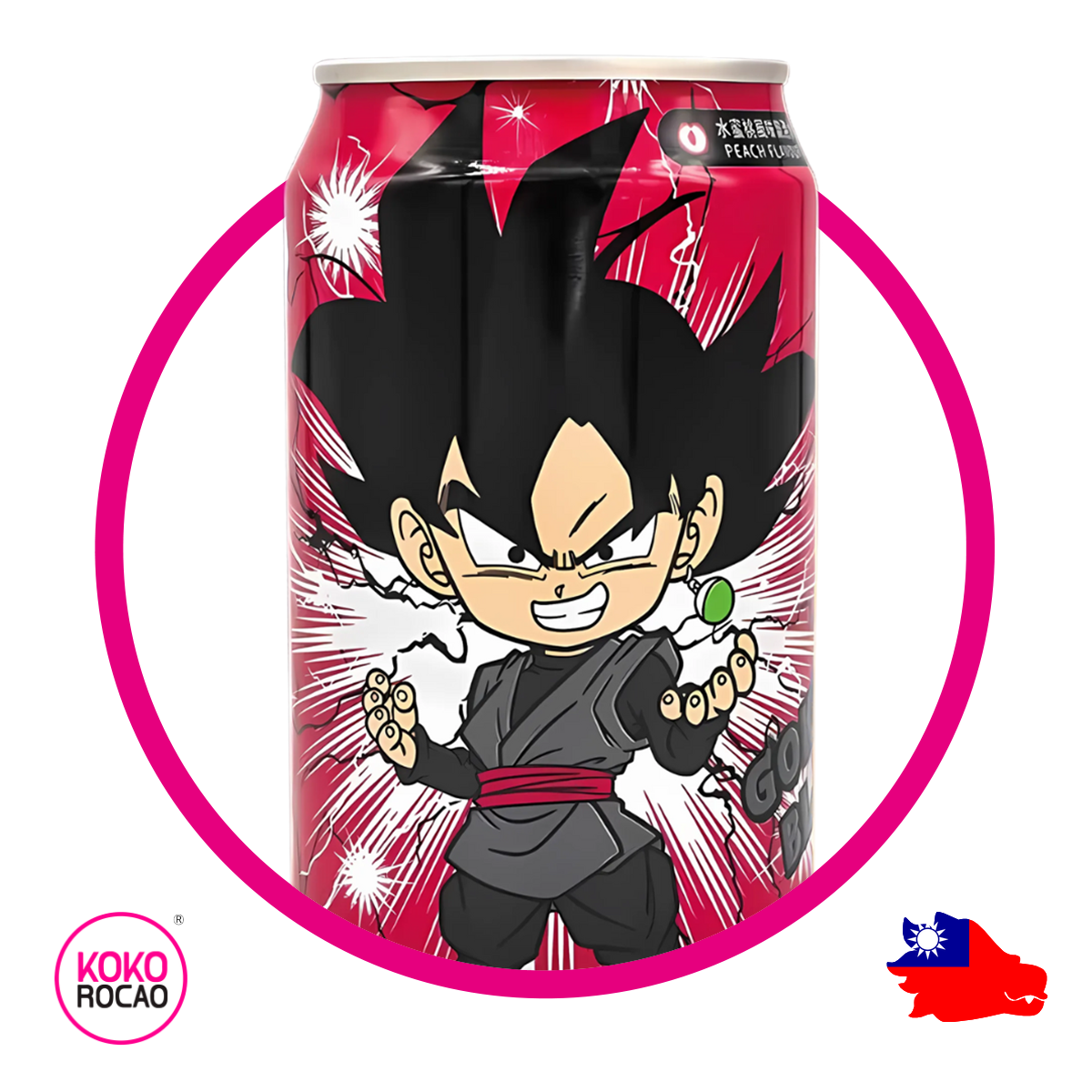 Lata de Oceanboomb Goku Black Peach Sparkling Water