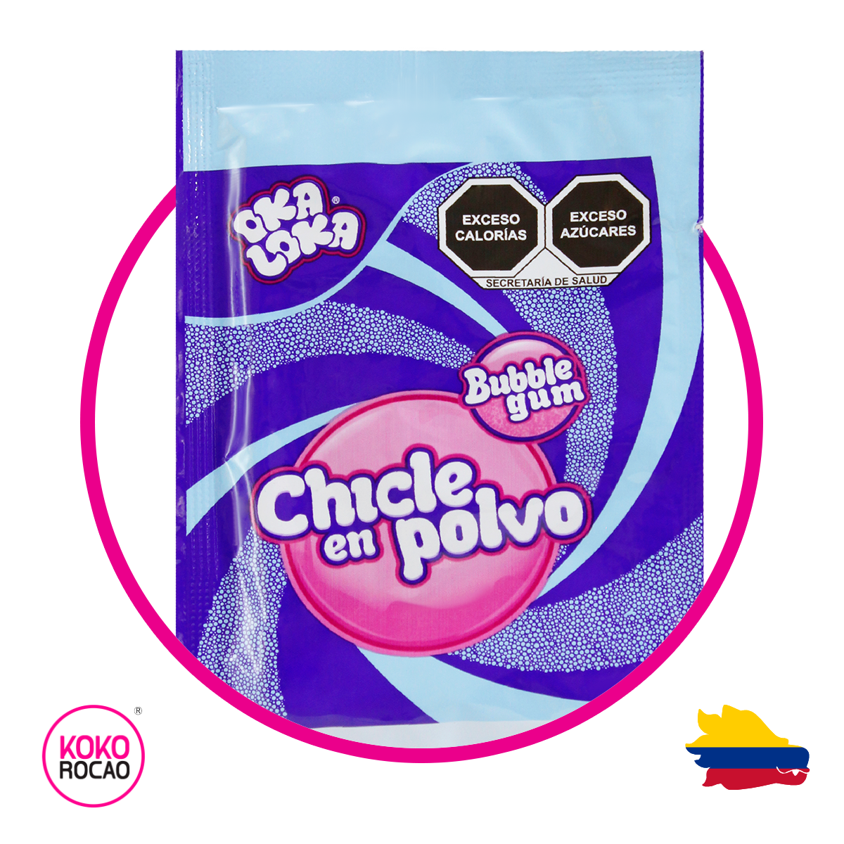 Bolsa de Oka Loka Blue Berry Bubble Gum 12 g