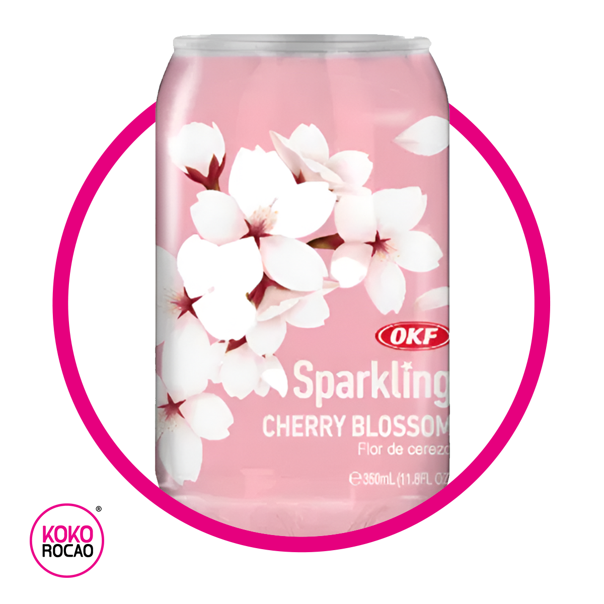 Lata de OKF Cherry Blossom Sparkling Water 350 ml