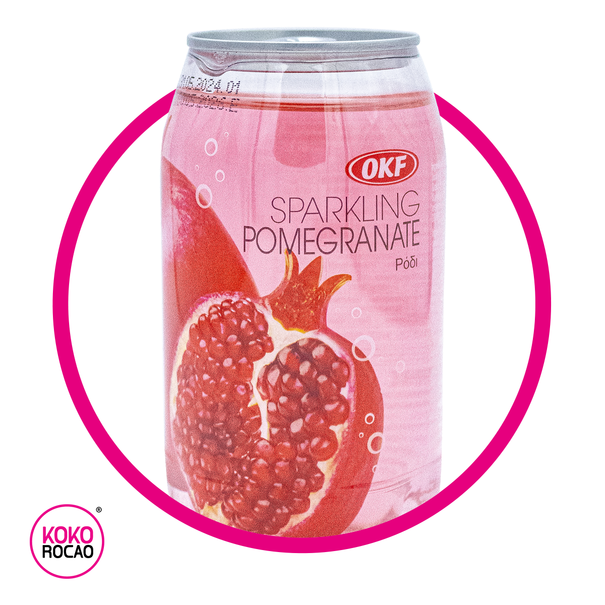 Lata de OKF Pomegrade Color Sparkling Water 350 ml