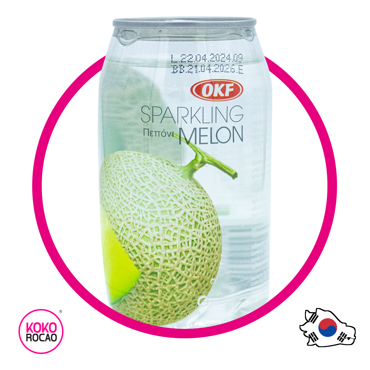 Lata de OKF Melon Sparkling Water 350 ml