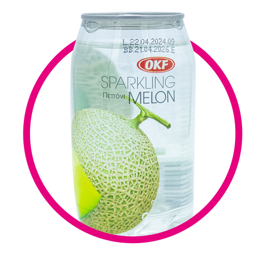 Lata de OKF Melon Sparkling Water 350 ml