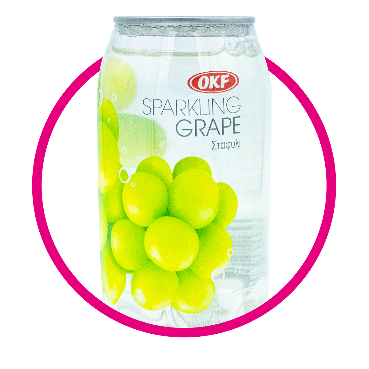 Lata de OKF Grape Sparkling Water 350 ml