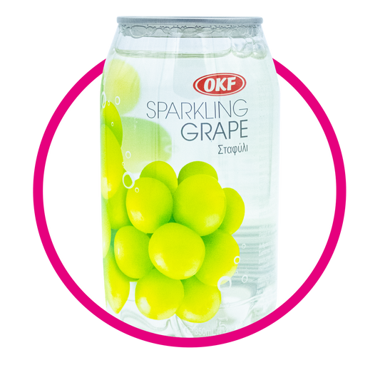 Lata de OKF Grape Sparkling Water 350 ml