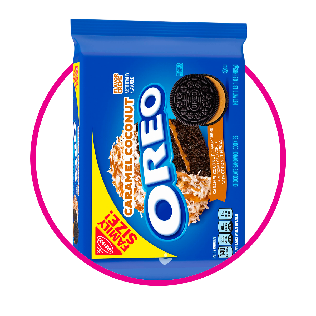 Bolsa de Nabisco Oreo Coconut Caramel 482 g