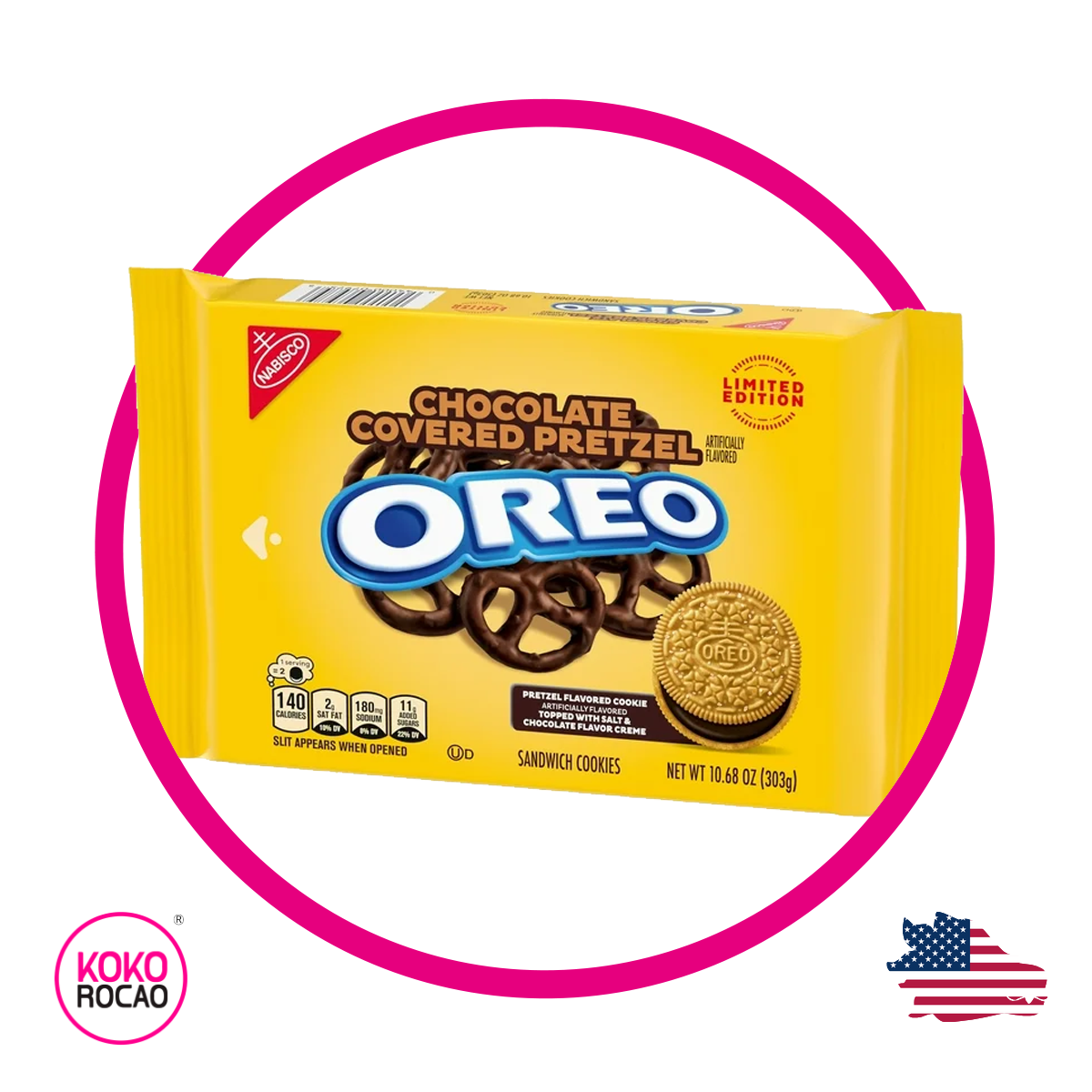 Bolsa de Oreo Pretzel Covered 303 g