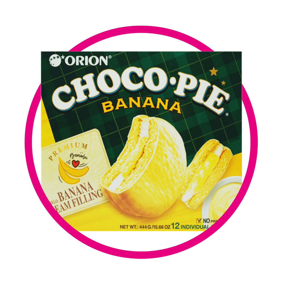 Paquete de Orion Chocopie Banana 468 g