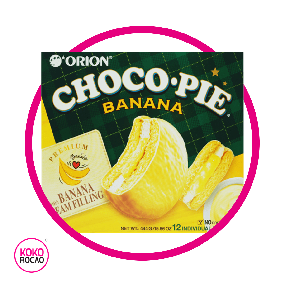 Paquete de Orion Chocopie Banana 468 g