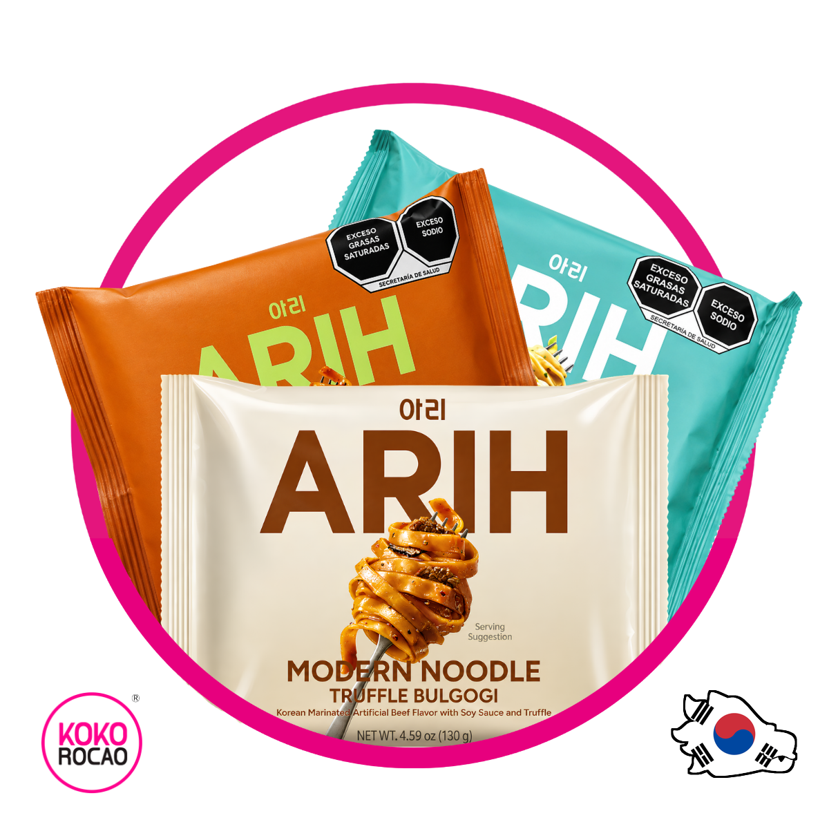 PAQUETE RAMEN COREANO ARIH 3 PIEZAS MIX