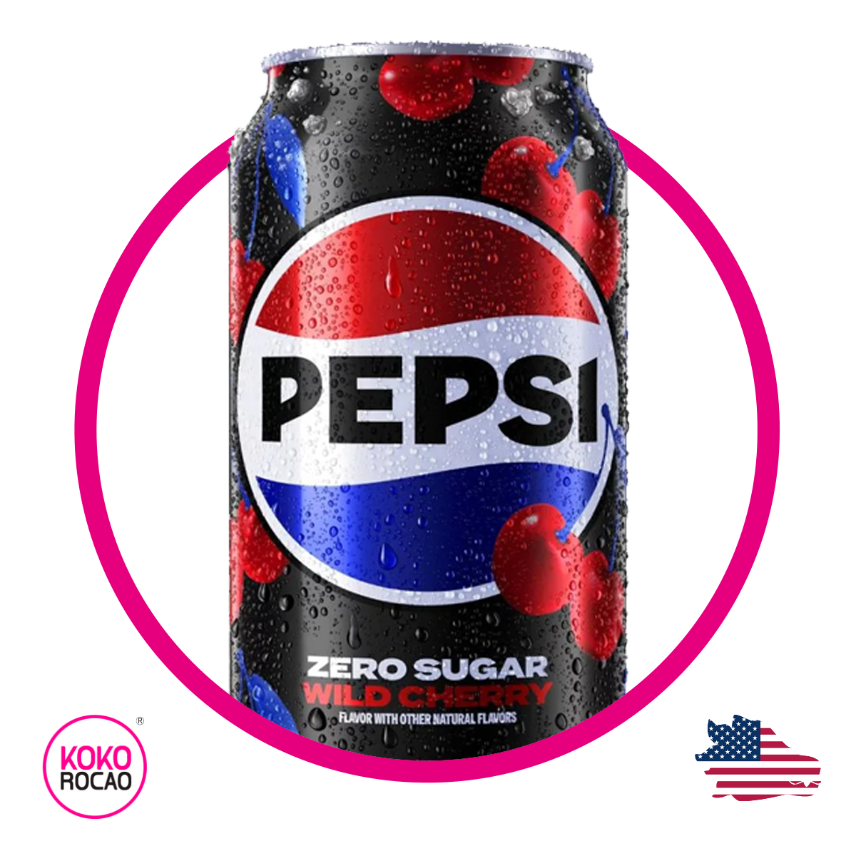 Lata de Pepsi Wild Cherry Zero Sugar 355 ml