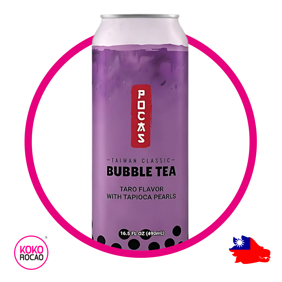 Lata de Pocas Bubble Tea Taro 490 ml