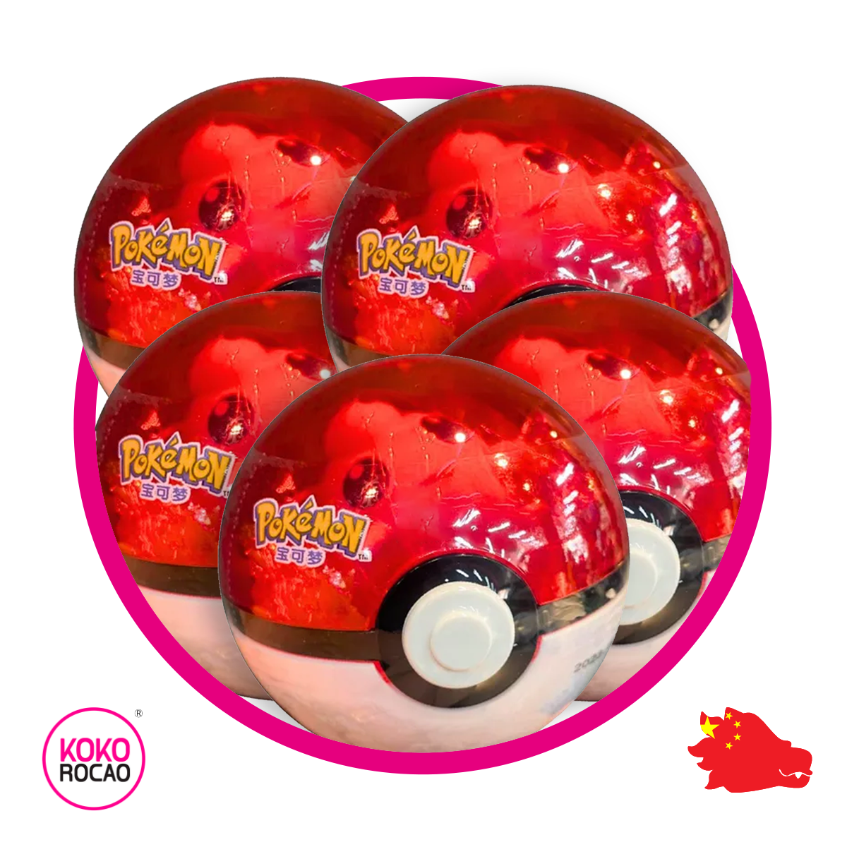 Pokemon Pokeball 5 pz Bundle