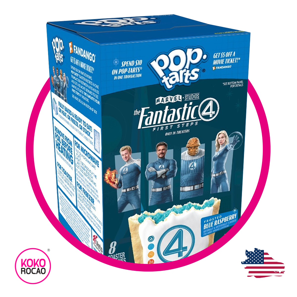 Caja de Pop Tarts The Fantastic 4 Blue Raspberry 384 g