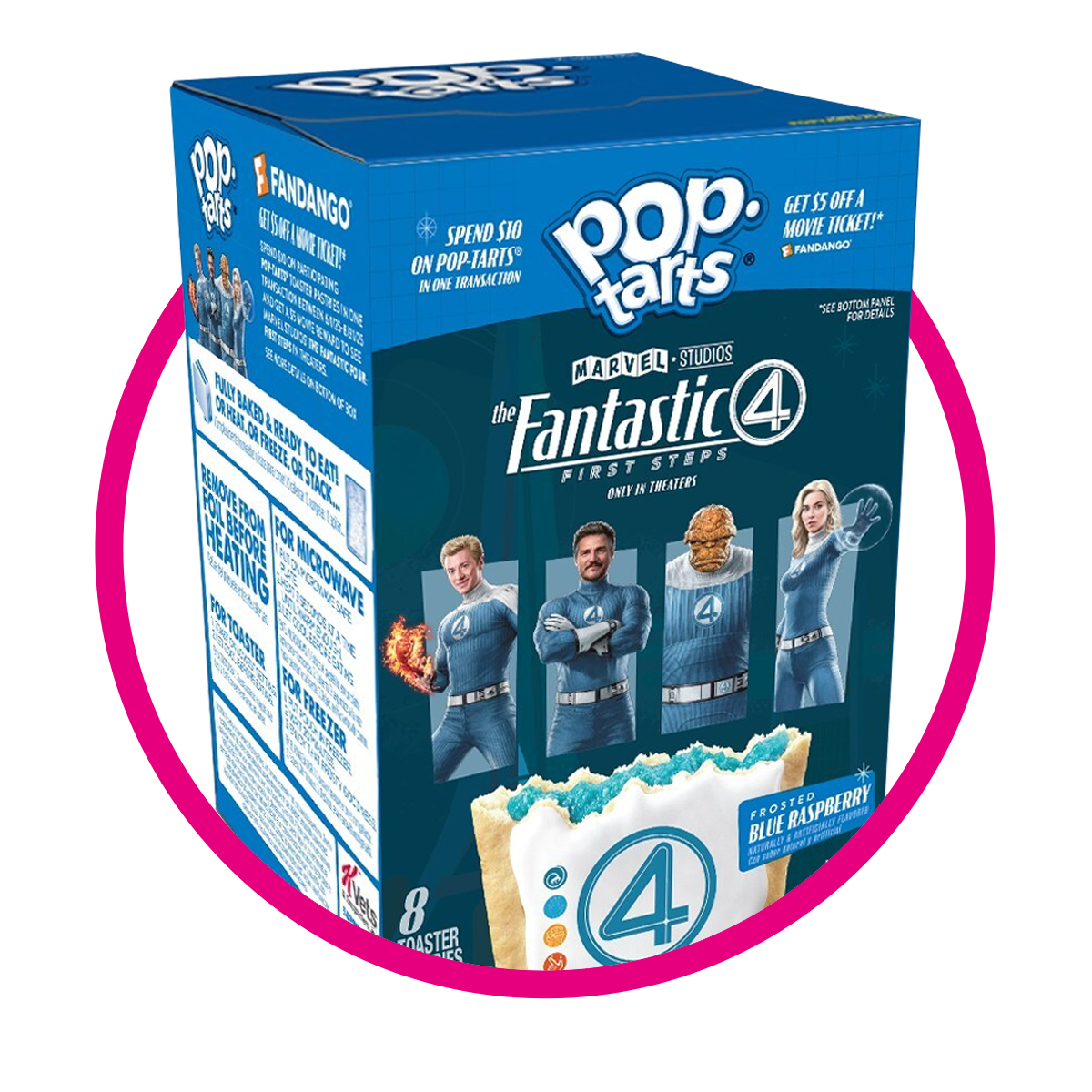 Caja de Pop Tarts The Fantastic 4 Blue Raspberry 384 g