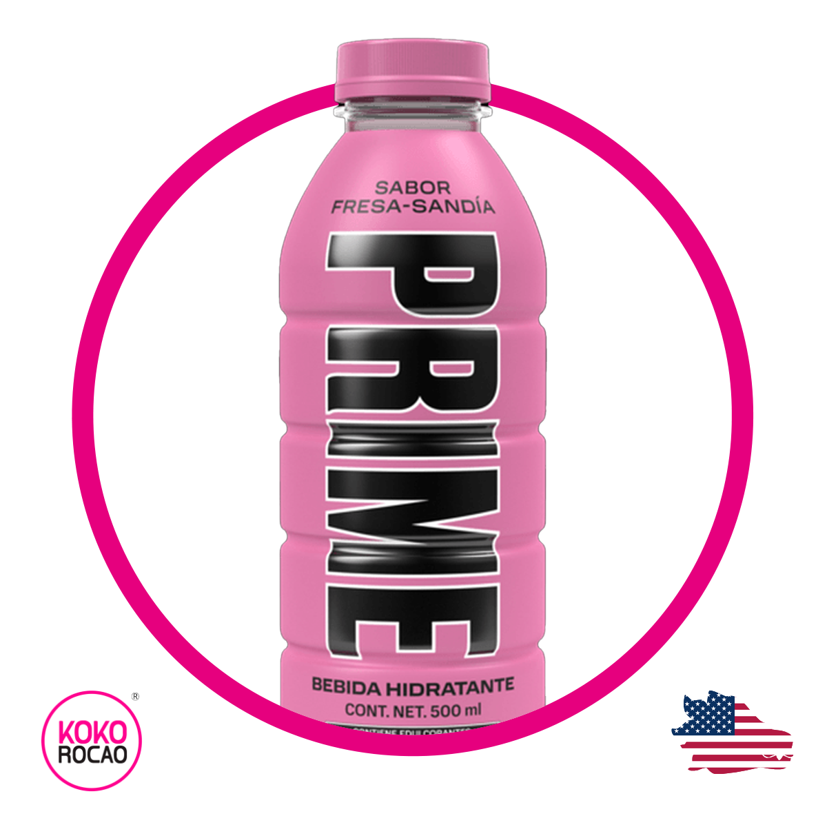 Botella de PRIME Strawberry Watermelon Vitaminzed 500 ml