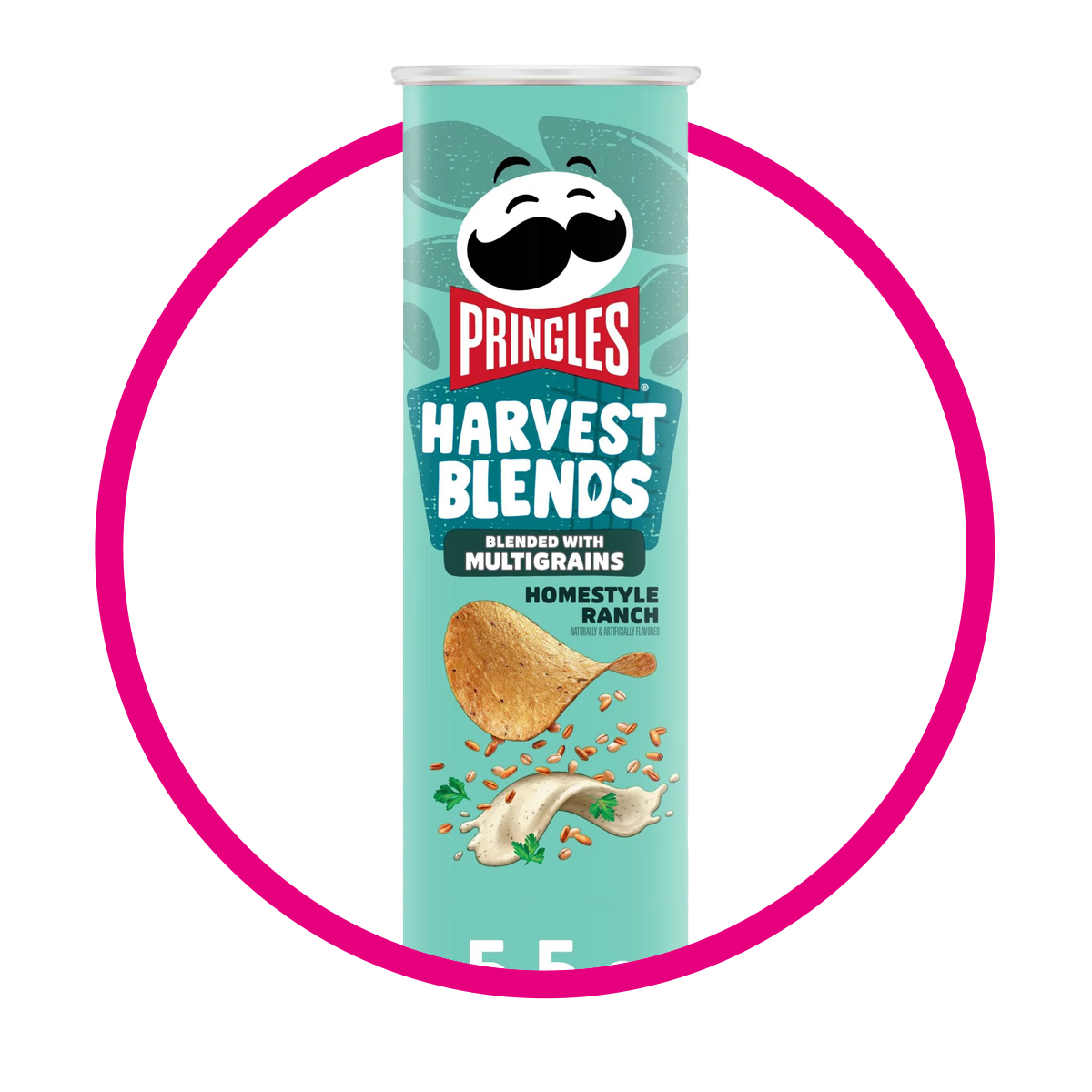 Lata de Pringles Harvest Blends Multigrains Ranch 158 g